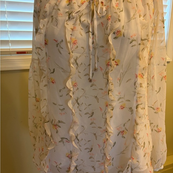 💥 WHBM Floral Chiffon Blouse BEAUTIFUL - Picture 3 of 10